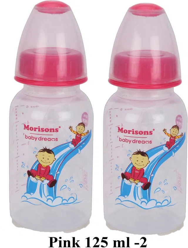 Morisons Designer Feeding Bottle 125 Ml pack of 2 Pink - 125 ml