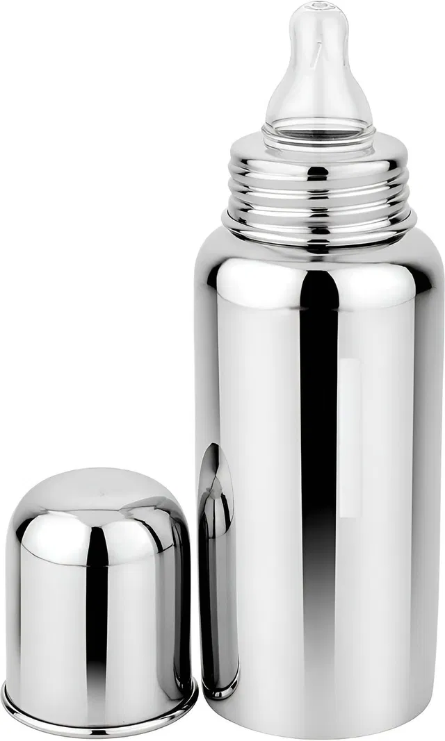 Nona Baby Stainless Steel Baby Feeding Bottle, Anti-Colic, Medium-Flow Nipple - 250 ml