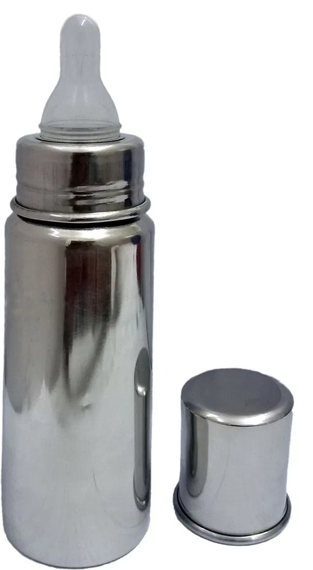 THE ROYAL stainless steel baby feeding bottle with sealed nipple - 240 ml