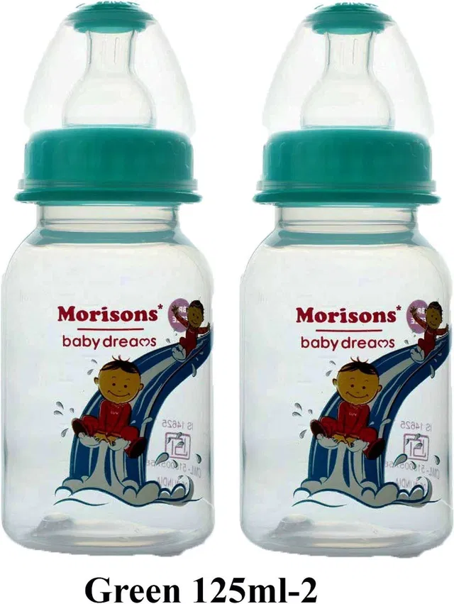 Morisons Designer Feeding Bottle 125 Ml pack of 2 Green - 125 ml