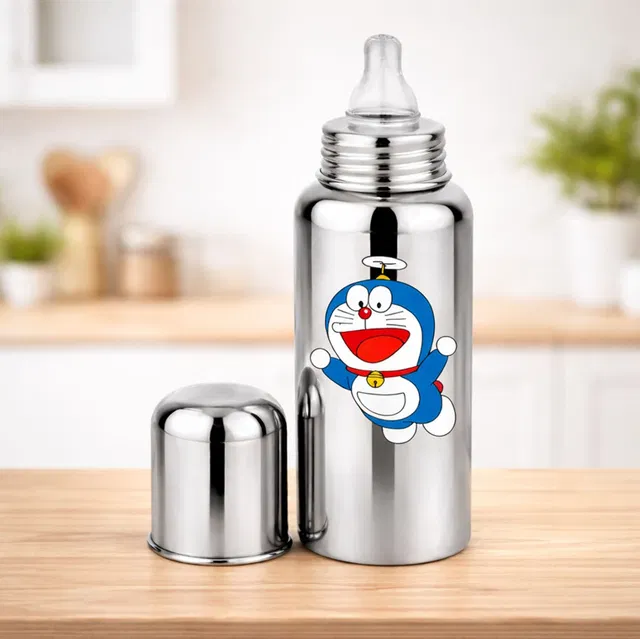 Mumma Stainless Steel New Born Baby Feeding Bottle 250ml for Milk / Water Feeding - 255 ml