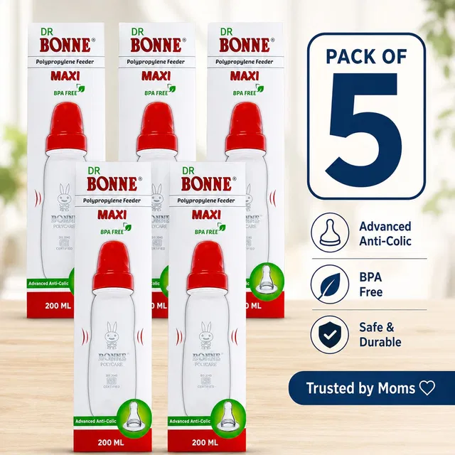 RB Point Pack of 5 Bottles For Storing and Feeding Milk - 200 ml