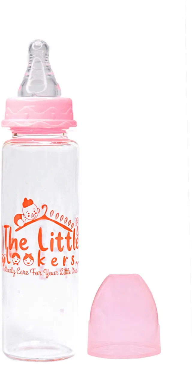 The Little Lookers Glass Feeding Bottle for Newborn Baby | Crystal Diamond Glass Feeders - 240 ml