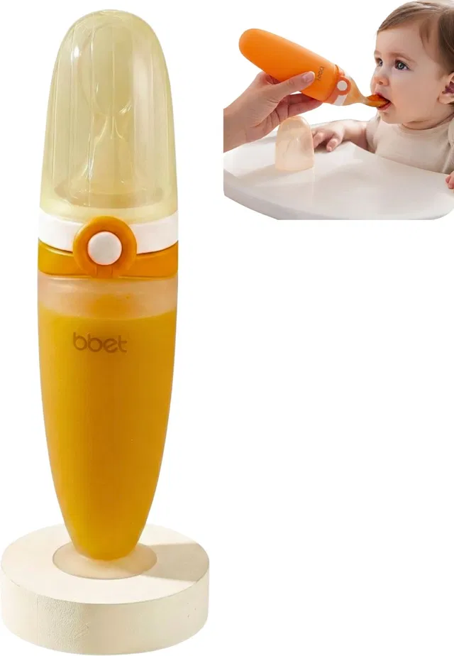 twisoo Baby Feeding Bottle for Kids with Nipples, Spoon BPA-Free Food Grade Silicone - 120 ml