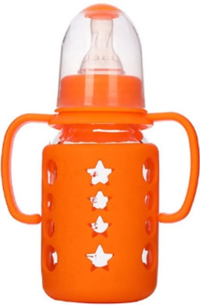 Luvexo Glass Feeding Bottle For Babies, Baby, Kids - 140 ml