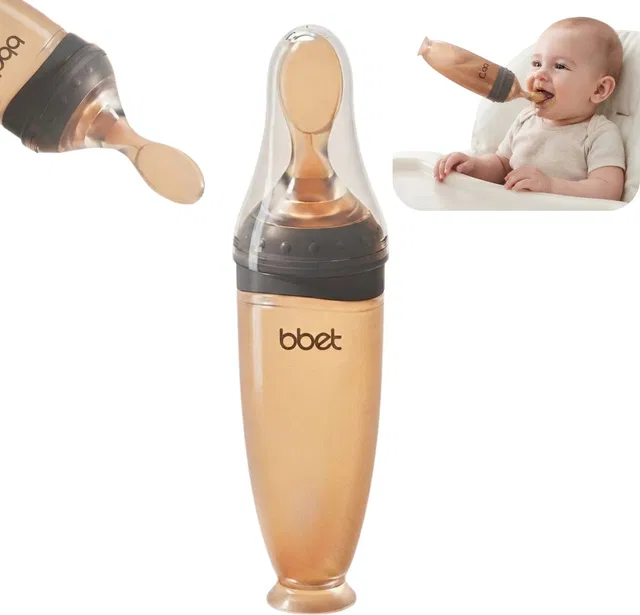 twisoo Silicone Baby Food Feeder Bottle with Flip Button - 120 ml