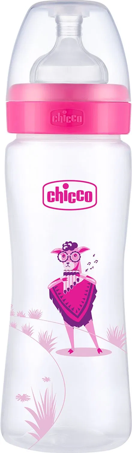 Chicco WellBeing PP Feeding Bottle Jungle Music | BPA Free | Fast Flow | 6Months+ - 330 ml