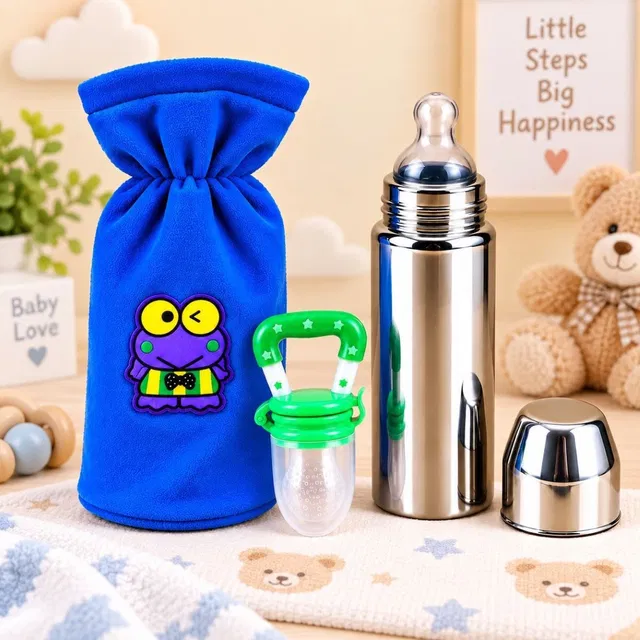 FRAIVIKO Baby Feeding Bottle with Cover & Fruit Feeder - 250 ml