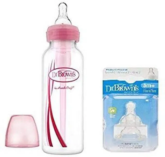 Dr. Brown's Natural Flow Standard Neck Bottle With Level 2 Nipples - 236.5 ml