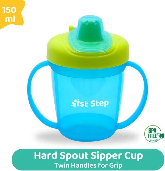 1st Step BPA Free Anti-Spill Hard Spout Baby Sipper Cup with Twin Handle & Cover - 150ml