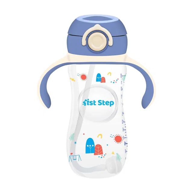 1st Step BPA Free Anti-Spill Weighted Straw Sipper Cup with Twin Handle & Flip Top