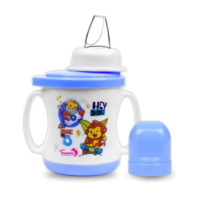 Baby Dolphin 2 in 1 Super Cup with Silicone Spout 200ml |Baby Sipper|Baby Sippy Cup|BPA Free