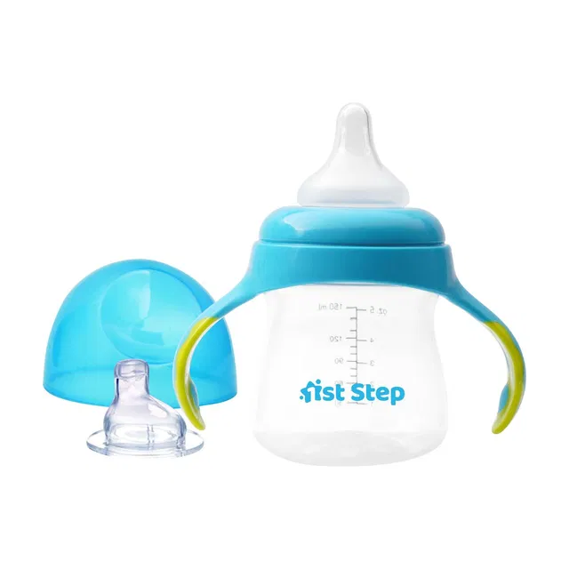 1st Step 2 in 1 BPA Free Anti-Spill Soft Spout Baby Feeding Bottle Cum Sipper Cup- 150ml