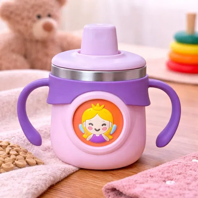 The Little Lookers Stainless Steel Sipper Bottle for Baby 260ml|BPA Free|Travelling