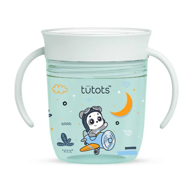 tutots 360 Degree Sippy Cup for Kids Astronaut Trainer Cup BPA Free, Spill Proof