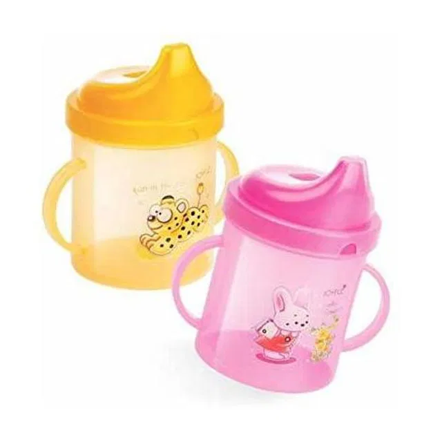 chapo Baby Plastic Little Sipper Cup with Double Handle 250 ML ( pack of-2)
