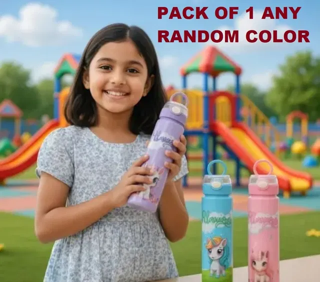 krishav Kids Water Bottle – Leak Proof BPA Free Cartoon Print School Sipper 900 ml