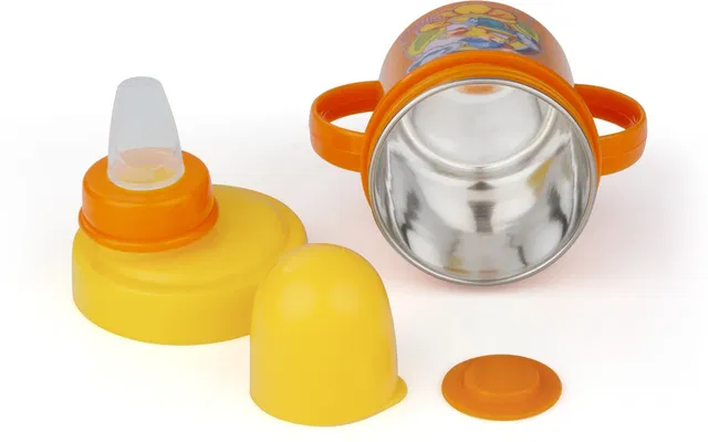 Miss & Chief Stainless Steel Plastic Baby Spout Sipper Cup for Kids Age 3-18 Months-(250ml)