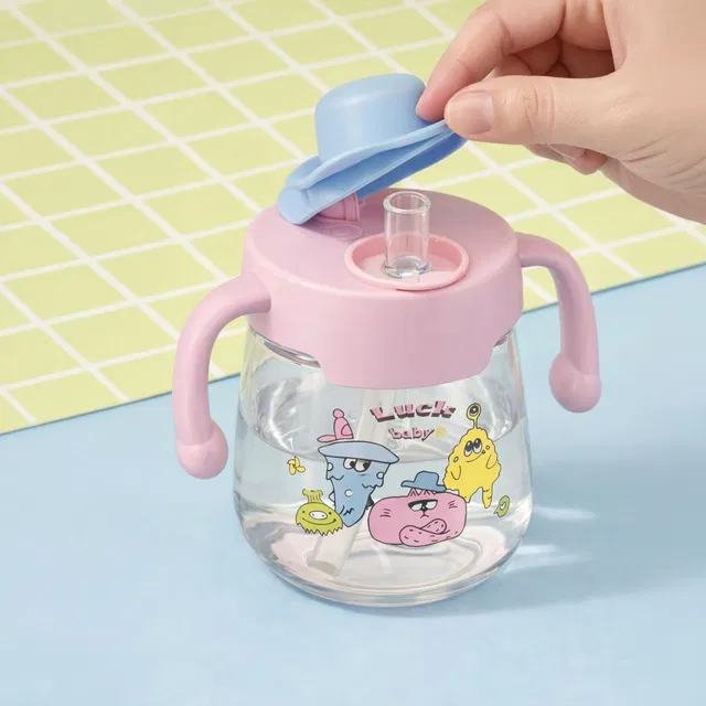 Magic Pebbles Eco-friendly Baby Water Bottle For Kids With Soft Silicone Straw-300ML