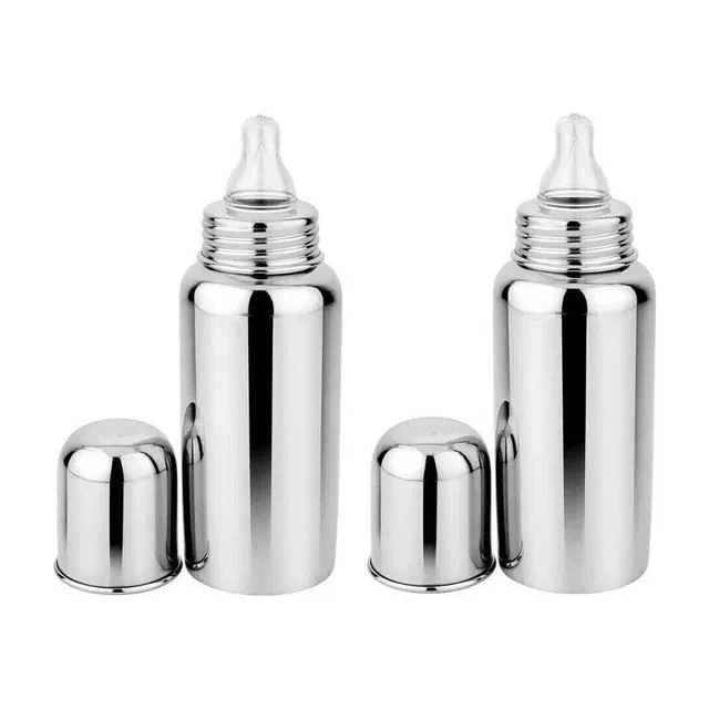 SOLIDA Baby Stainless Steel Water Milk Feeding Bottle for Kids/ New-Born 304 Grade BPA