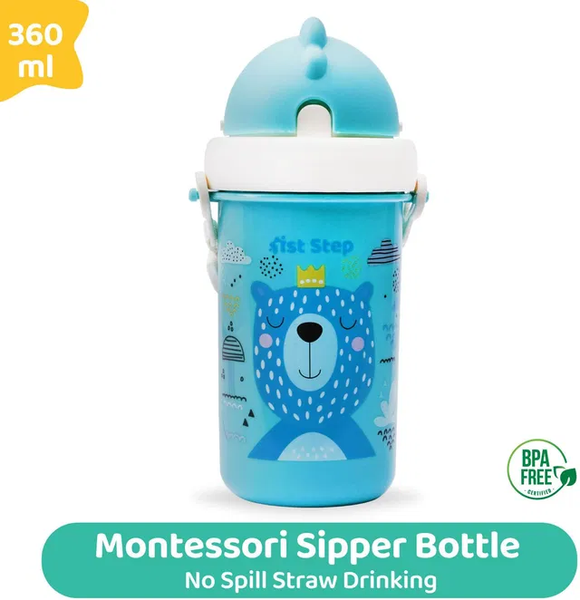 1st Step Matte BPA Free Polypropylene Soft Straw Baby Sipper Cup with Twin Handle- 360ml