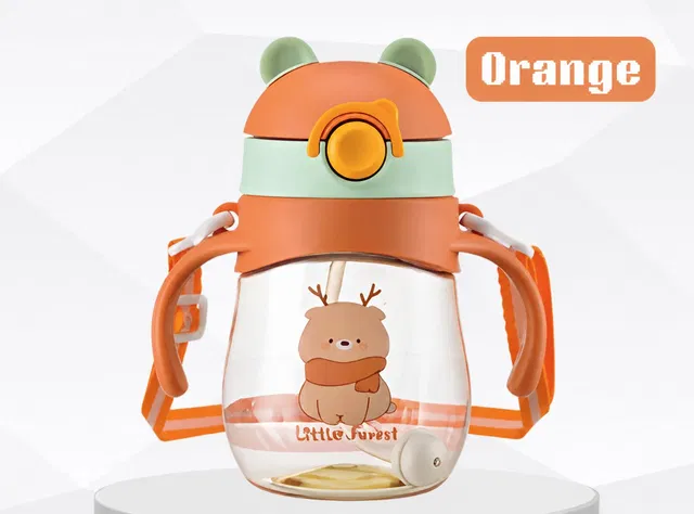 Magic Pebbles Eco-friendly Baby Water Bottle For Kids With Soft Silicone Straw & Strap -300ml