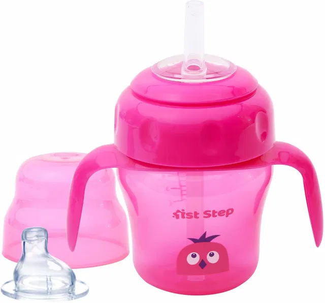 1st Step 150ml Birdie BPA Free Non-Spill Interchangeable Sipper / Sippy Cup with Soft Silicone Spout And Straw