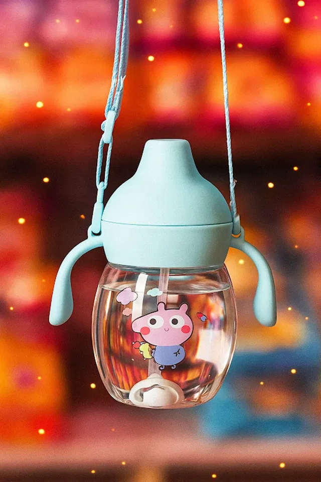 goyyoo Baby Sipper/Sippy Cup 340ml, Anti-Spill Design |Soft Silicone Spout & Straw, 6m+