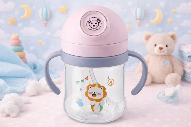 Magic Pebbles Baby Training Sipper Cup with Handles & Soft Silicon Straw -250ml