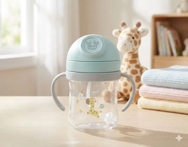 Magic Pebbles Little Baby Training Sipper/ Sippy Cup, Anti-Spill Soft Silicone Straw-250ml