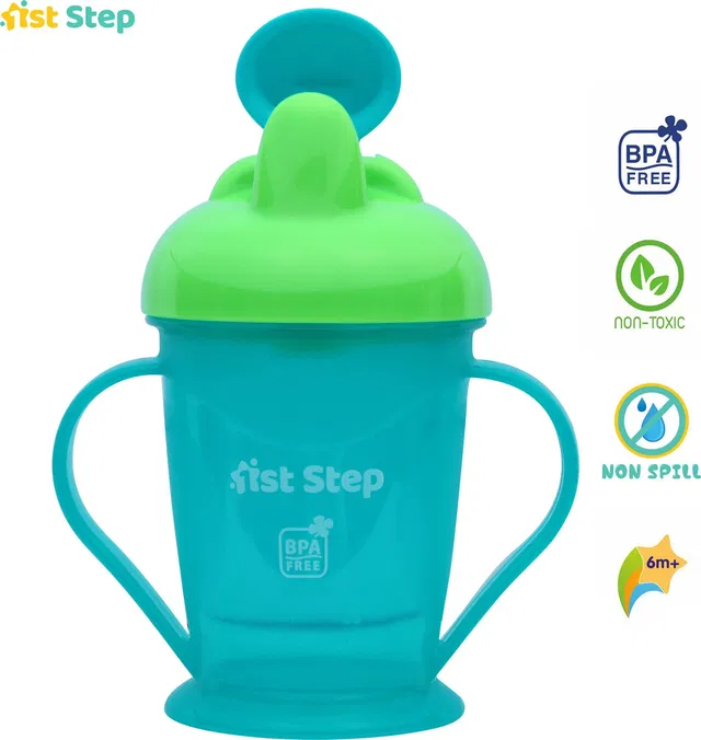1st Step 180ml BPA Free Polypropylene Hard Spout Baby Sipper/Sippy Cup With Twin Handles For Easy Grip