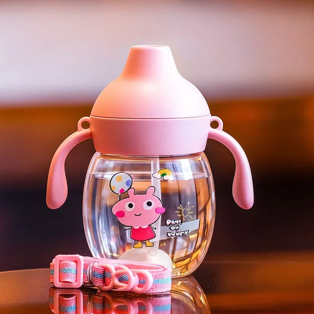 goyyoo Lil Baby Sipper/Sippy Cup 340ml, Anti-Spill Design |Soft Silicone Spout & Straw
