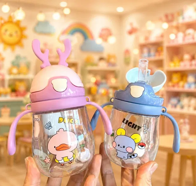 Kiyaan BABY SIPPER CUP-300ml, Leak Proof with Straw and Handles