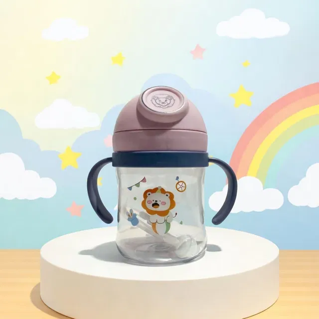 SipCup Junior Baby Bite Resistant Soft Silicone Straw Sipper Cup with Handle
