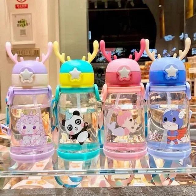 RBGIIT EcoSafe Baby Sipper Bottle with Straw Flip Lid and Comfortable Carry Strap