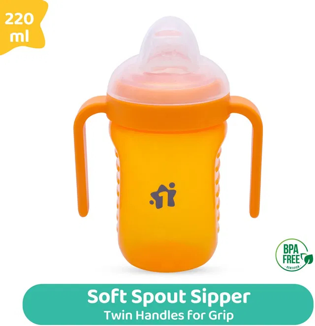 1st Step Matte Collection BPA Free Polypropylene Soft Spout Sipper with Twin Handles for Easy Grip