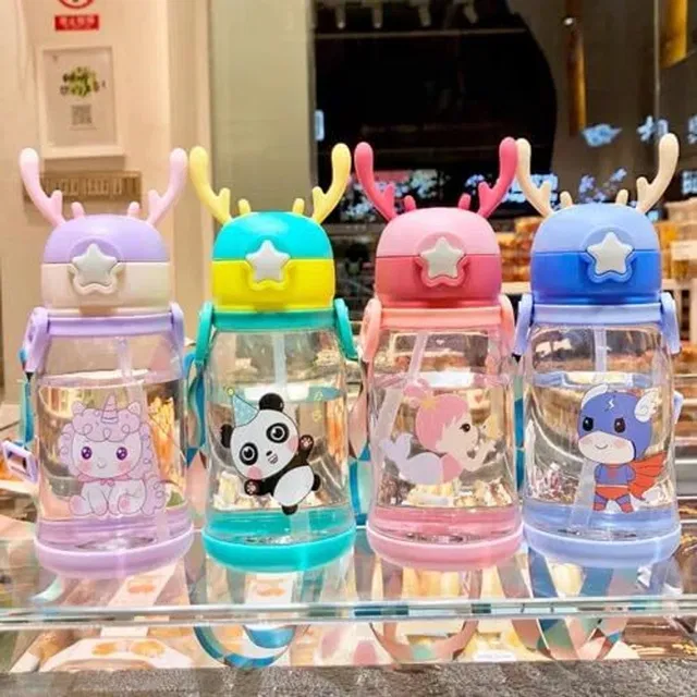 RBGIIT BabyComfort Sipper Bottle with Straw Flip Lid and Adjustable Carry Strap