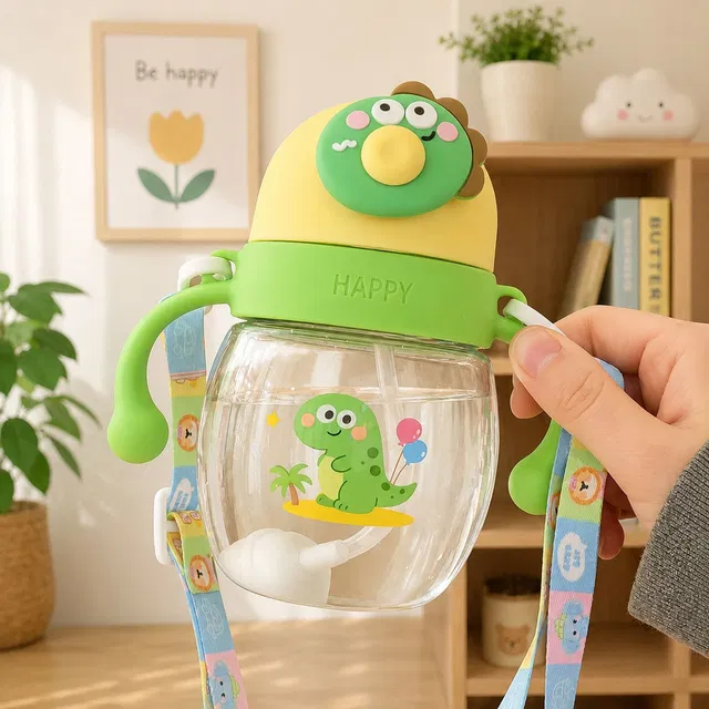 Magic Pebbles Eco-friendly Baby Water Bottle For Kids With Soft Silicone Spout & Strap -300ml