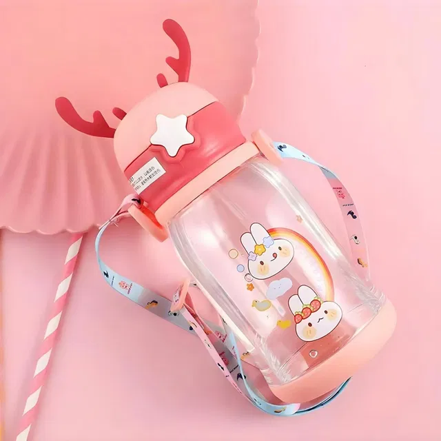 RBGIIT UniStarDream Baby Sipper Cup with Soft Straw Flip Lid and Neck Strap