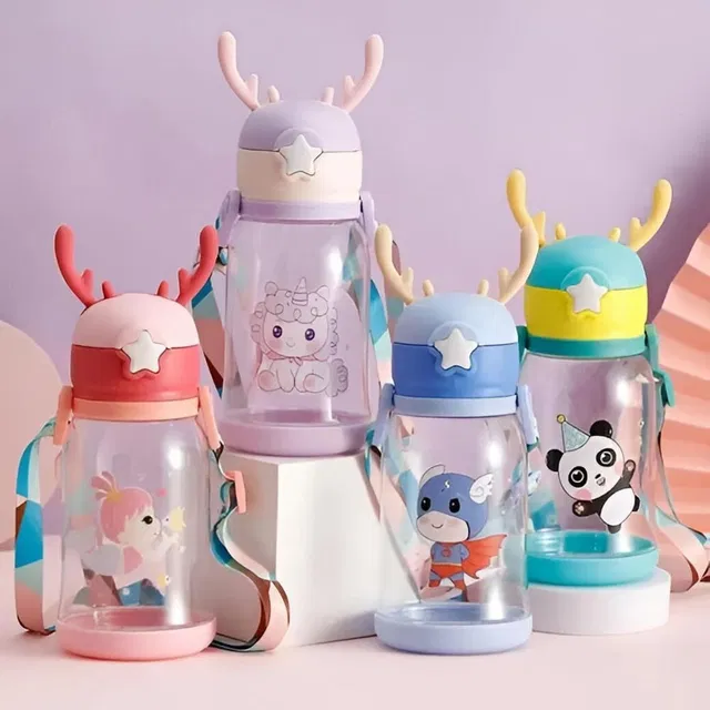 NARV KidsFavorite Baby Sipper Bottle with Straw Flip Lid and Comfortable Strap