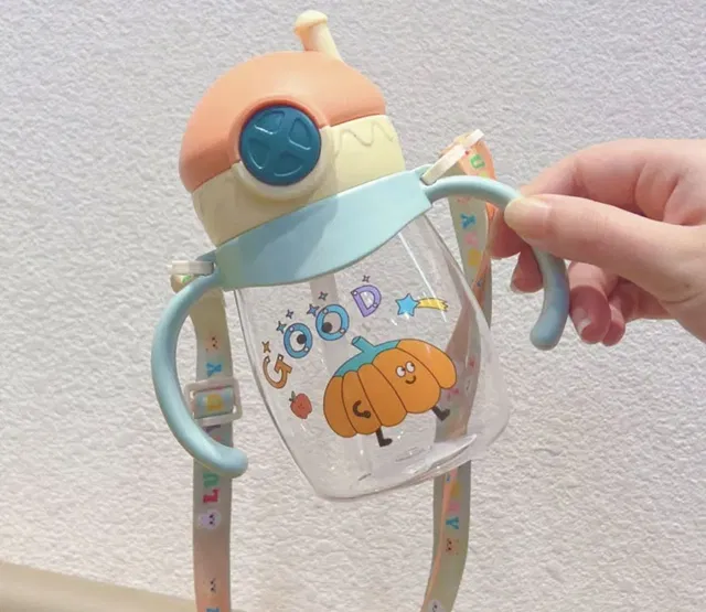 KidSy Eco-friendly Baby Sipper Bottle For Kids With Soft Silicone Straw & Strap -300ml
