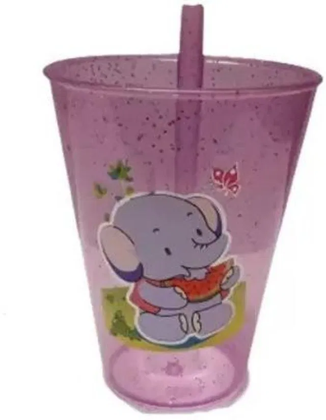 hurrio 1 pc Baby Sipper Glass For Kids Cartoon Print Sipper