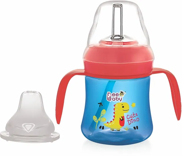 Beebaby Dino 2 in 1 Spout & Straw Sippy Cup for Baby, Leak Proof Sipper, BPA Free, 150ML