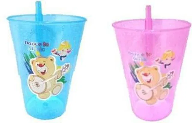Bekner 2 pc Baby Sipper Glass For Kids Cartoon Print Sipper