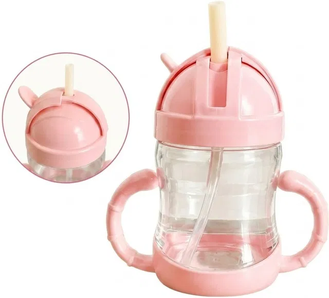 Kihika Baby Water bottle Sippy Cup with Straw & Handles