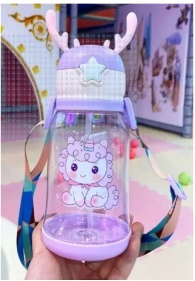 ARNAH TREASURE Kids 650ml Clear Transparent Drinking Plastic Water Bottle Kids Milk Cup