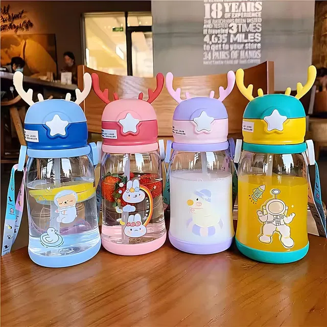 RBGIIT FeatherLight Baby Sipper Bottle with Straw Flip Lid and Comfortable Strap