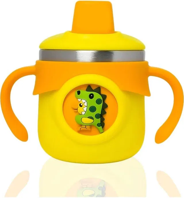 SHOPPIZONE Stainless Steel Insulated Hot & Cold Sipper Bottle for Kids ,Soft Silicone Straw
