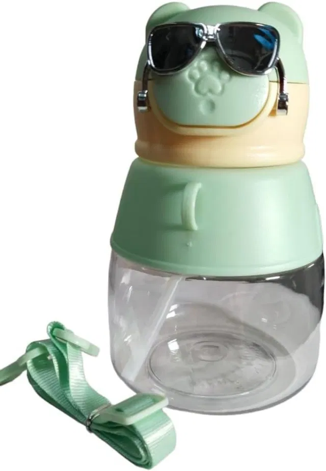 rashi Cute Bear Design Water Bottle, Anti-Leak School Water Bottle (Random colour)