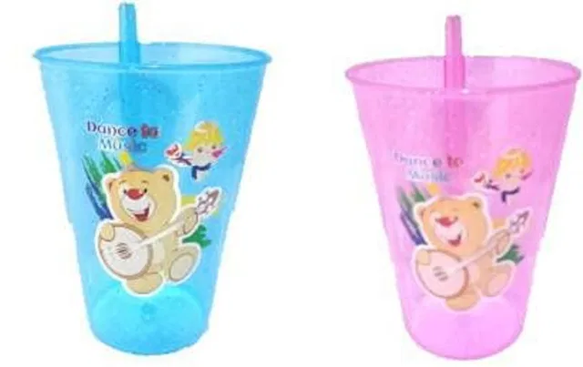 PuthaK Plastic Sipper Glass with Straw for Kids Easy to sip The Water